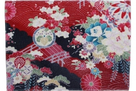 Water-resistant placemat Kimono red/blue